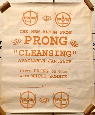 PRONG ULTRA RARE VINTAGE 1994 CLEANSING PROMOTIONAL POSTER EPIC RECORDS