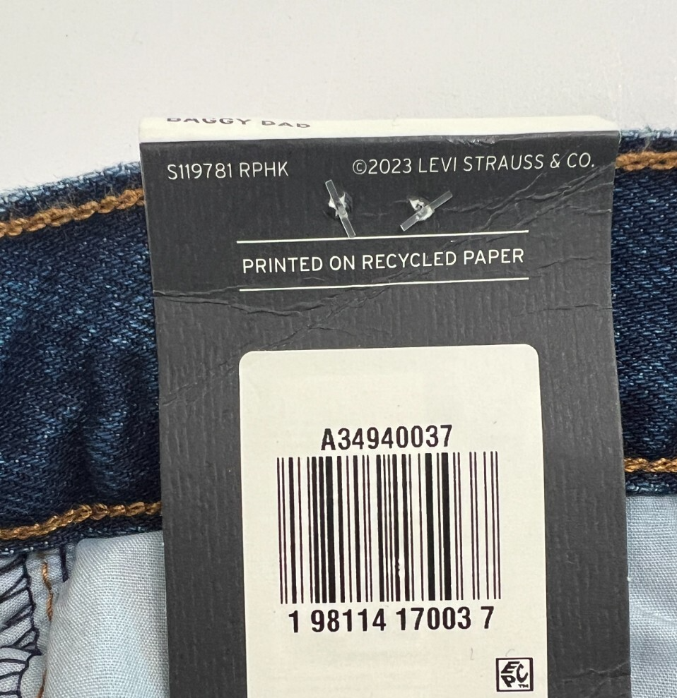 Y Levi's Premium Women Baggy Dad Straight Leg Mid Rise Jeans 26x30