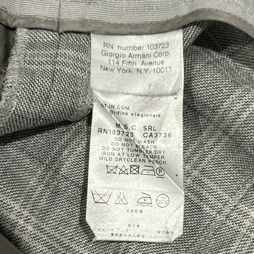 Pantalone GIORGIO ARMANI Glen a quadri taglia 42 US 6 grigio lana seta lino Made in Italy - Foto 6 di 9