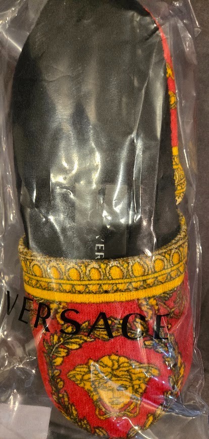 PANTOFOLA D’ORO Ciabatte Versace rosso oro nero nuove con etichetta taglia M