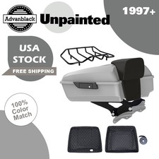 Advanblack Unpainted Chopped Tour Trunk Pack Luggage Pad For 97 Harley Touring