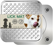 1Pack Stainless Steel Large Lick Mat for Dogs  Cats, Chew-Proof Slow Feeder
