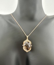Le Vian 14k Rose Gold Smoky Quartz Diamond Pe...