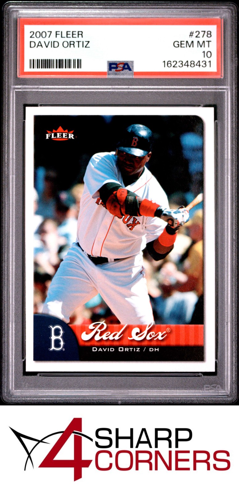 2007 FLEER #278 DAVID ORTIZ RED SOX HOF POP 5 PSA 10 view 1