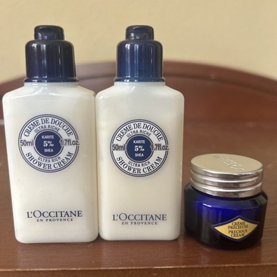 2x L'Occitane Ultra Rich Shower Cream Body Wash, 1.7 Oz Travel & Precious Creme