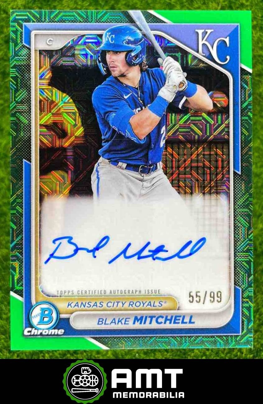 Blake Mitchell 2024 Bowman Mega Box 55/99 Prospect Auto Mojo Green #BMA-BMI