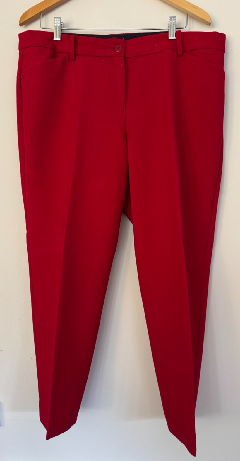 Talbots Signature Hampshire Ankle Pants Red Stretch Women Size 16P Petite