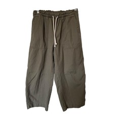 Old Navy Straight Pants Women SP Olive Green Excellent Utility Drawstring Crop