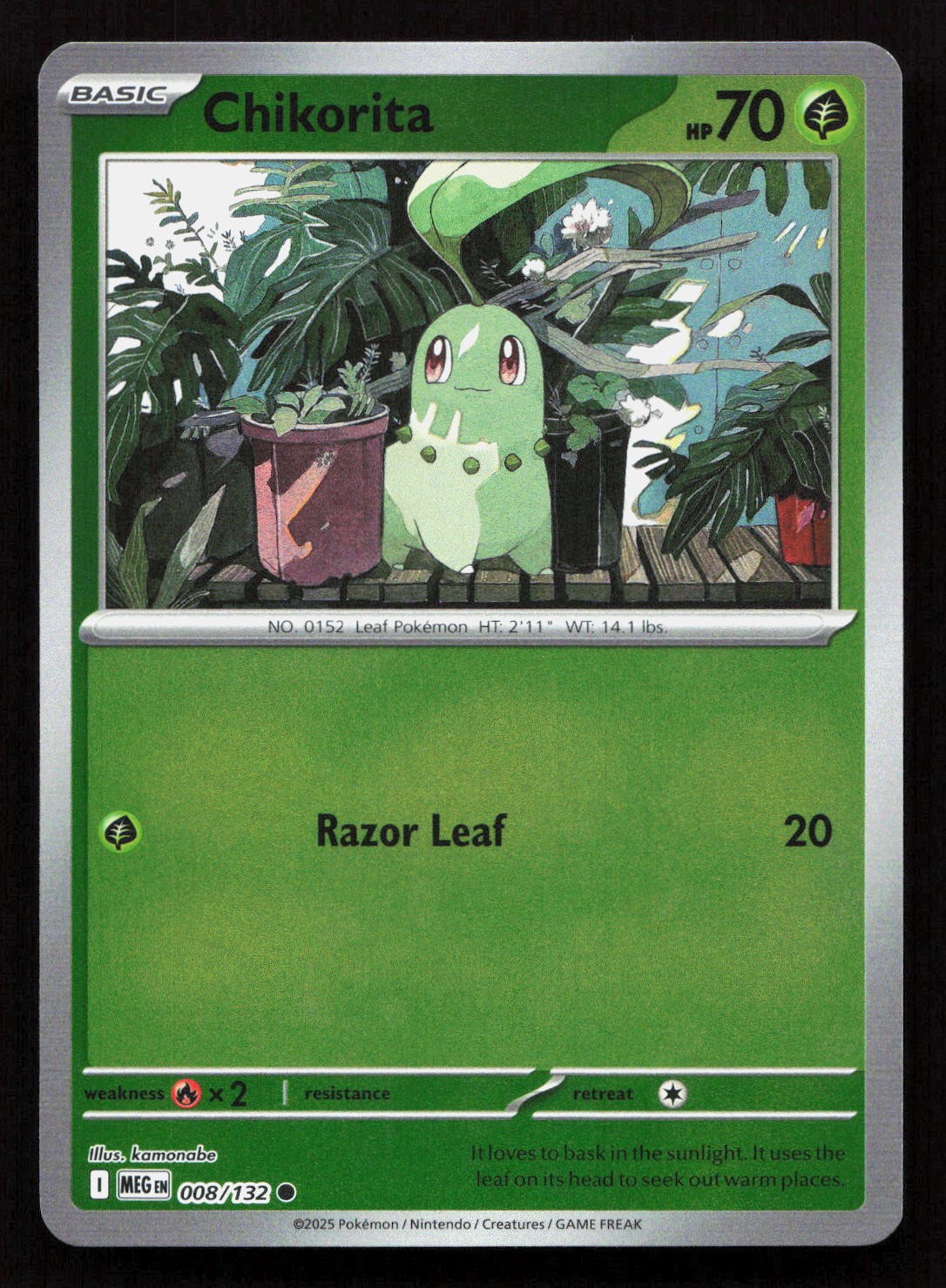 CHIKORITA 008/132 Pokemon MEGA EVOLUTION Reverse Holo