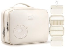 Waterproof Travel Toiletry Bag with Jewelry Organizer and 4 Compartments