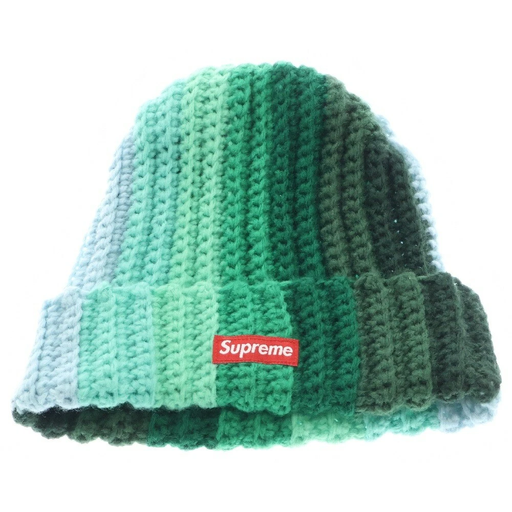 Supreme 22Aw dégradé crochet bonnet cloche tricot bonnet vert AC880