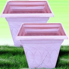 Large Square Planter Pot 21L Garden Outdoor Indoor With Drainage Hole