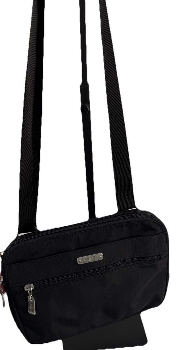 Baggallini Double Zip Black Medium Crossbody Bag … - image 2