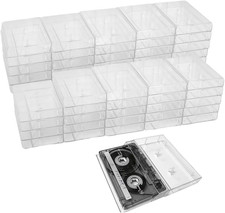 Cassette Tape Cases 2-Pack - Clear Plastic Storage - Holds 50 Cases Total - No