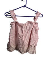 justice girls pink tank top shirt size large 12 14