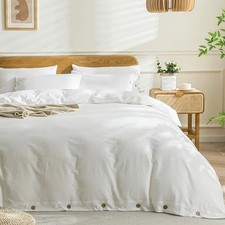 Cotton Duvet Cover Oversized King Size - Oversized King 120" 98" Cream White