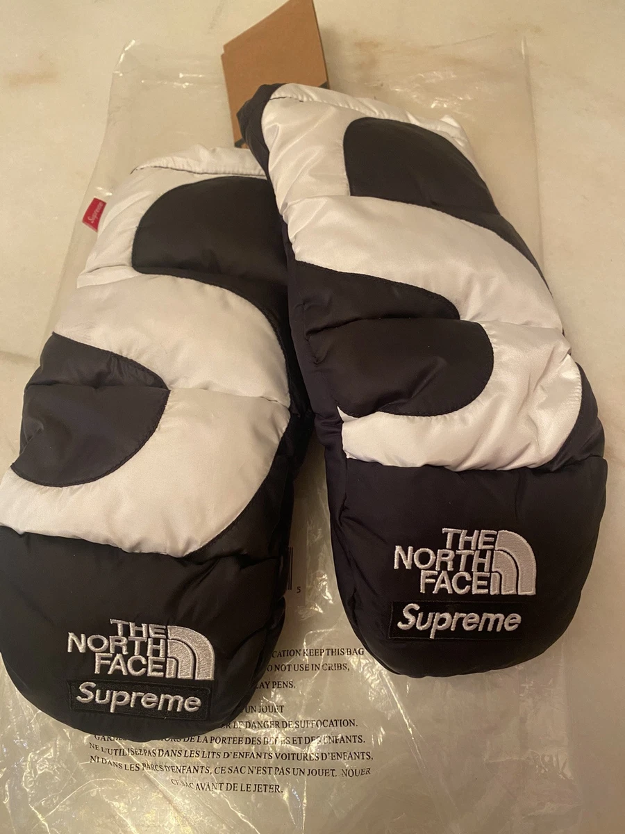 Supreme×THE NORTH FACE S Logo Mitts XL Supreme x The North Face - S Logo Nuptse Mitts (BLACK / SMALL) | eBay