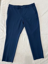 Greg Norman Men's Stretch Golf Performance Pants Size 40x30 Navy Blue flat front