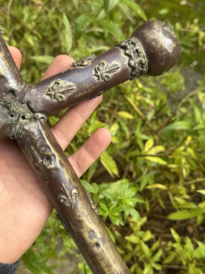 Croix XVI Ème Siècle Vers 1550 Laiton Fleur De Lys Haute Epoque - Photo 4/4