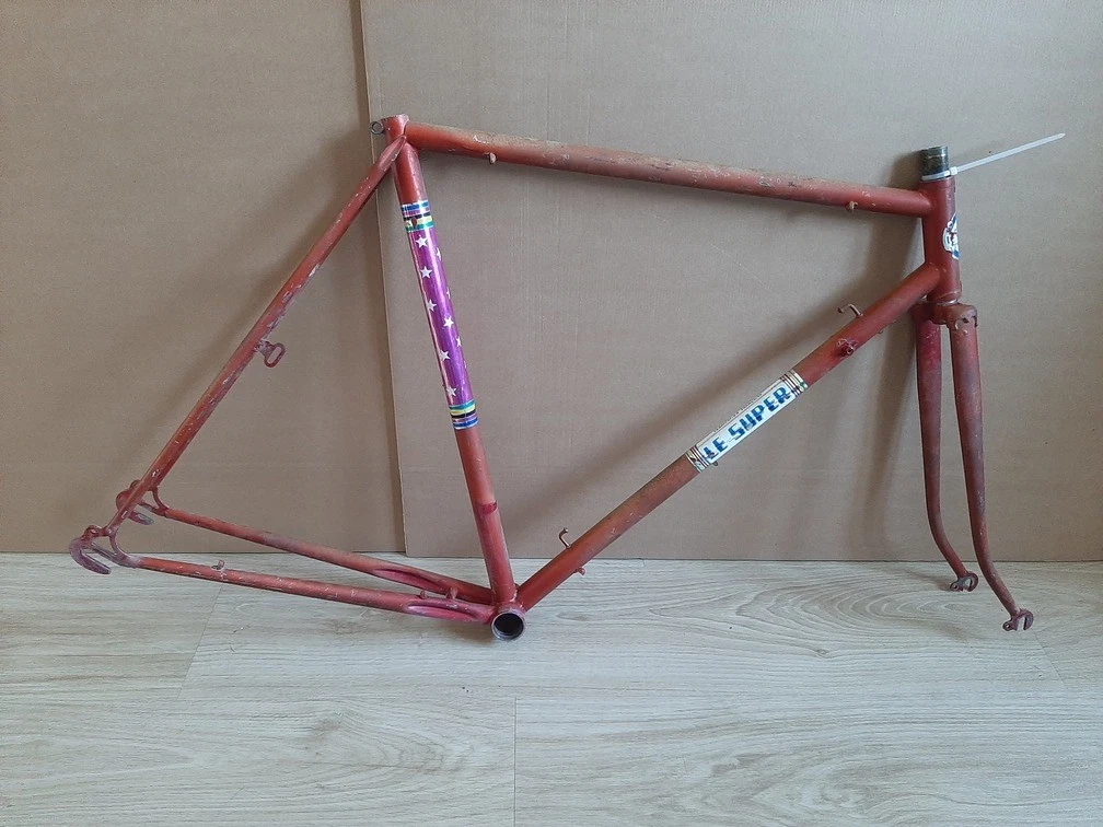 Cadre Vélo Route Vintage Dazzan 57 - Acier, Taille L, Bleu, 700c - New Old Stock (état Neuf)