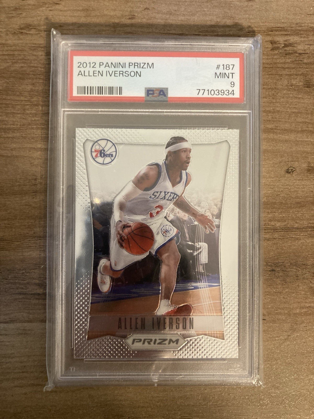 ALLEN IVERSON 2012-13 PANINI PRIZM 1ST YEAR PRIZM #187 PSA 9 MINT 76ERS HOF