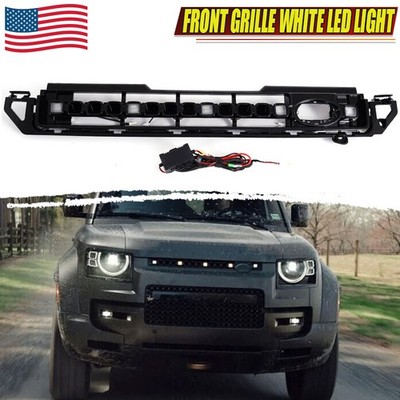 For Defender 90 110 130 2020-25 Octa Style Front Grille White W/ LED DRL Light