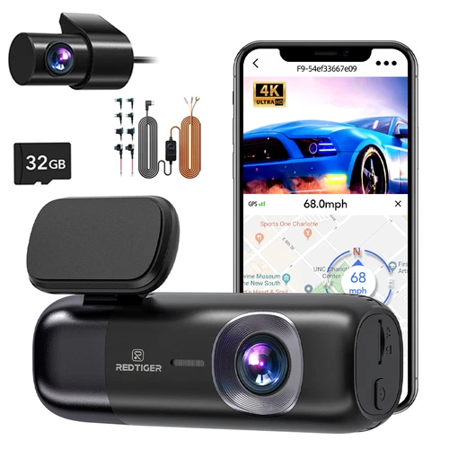 REDTIGER F9 Dash Cam 4K Front Rear WiFi GPS & 32GB Card Acc Multi-Size Hardwire deal from eBay