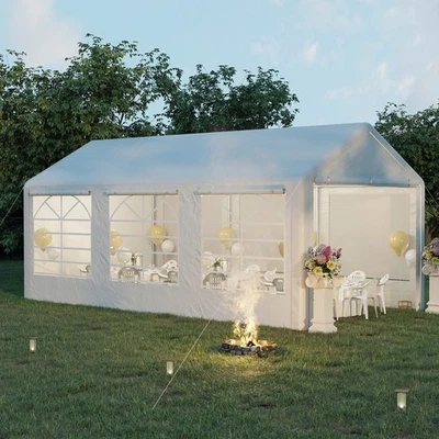 OUTSUNNY 10' x 20' Gazebo Canopy, Carport & Party Tent with 4 Removable Side Walls