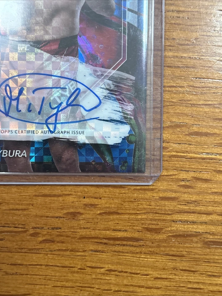 2024 Topps Finest Marcin Tybura Auto /75 Blue Checkerboard UFC  - Image 4 of 4