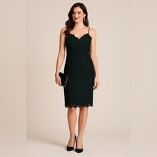Eliza J Green Lace Overlay Cocktail Dress Women’s Size 2 Sleeveless Sheath