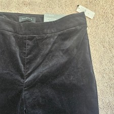 Talbots NWT Chatham Ankle Pant Womens Size 8 Black Velvet Slim Leg Slit Waisted