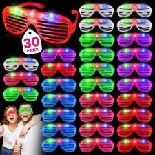 Fun Glow in the Dark LED Glasses - 30 Pack with 6 Color Options for Events