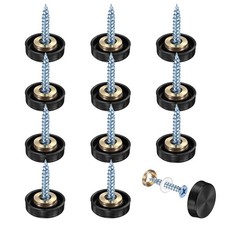 12-Pack Screw Covers, 0.63" Dia Caps Decorative for Mirror Screws [Black]