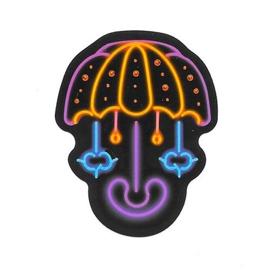 Retro Umbrella Vinyl Sticker Neon Airbrush Aesthetic Decal Glow Trippy Art Cute