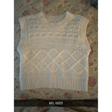 Cream Cable Knit Sleeveless Sweater Vest