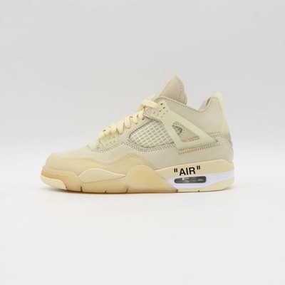 Nike Air Jordan 4 Retro Off-White Cream Sail Mesh Unisex Sneakers CV9388-100