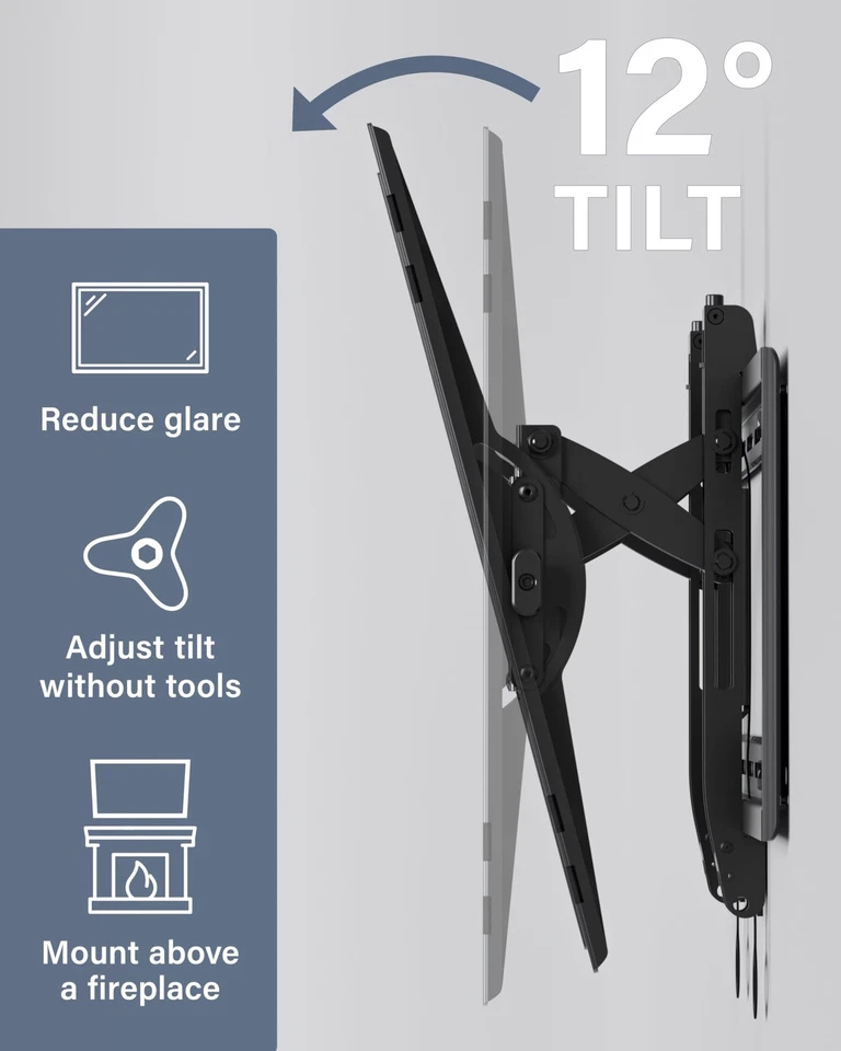 Tilting TV Wall Mount for 46" - 90” TVs or 150lbs - Premium Tilt Mount w/Univ... - Image 3 of 4