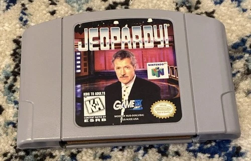 Jeopardy! Nintendo 64 N64 Cartridge 1998 Edition, Tested Working Near Mint+