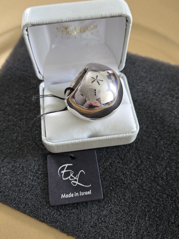 E&L Ring Sterling Electroform sz 8 Statement Bubble Ring XXL  Made in Israel New