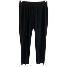 CHICO'S TRAVELERS PANTS Tapered Leg Style FLAT ELASTIC WAIST Solid Black SZ 1/8