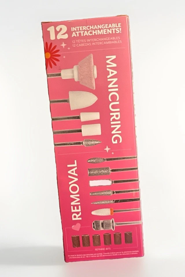 Электронная пилка/красная ковровая дорожка маникюр/электронная пилка для ногтей/12 сменных насадок новая в коробке - Изображение 2 из 4