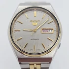 Seiko 5 Automatic 6309-8820 Japan 17J Silver Dial Vintage 1982 Runs Two Tone