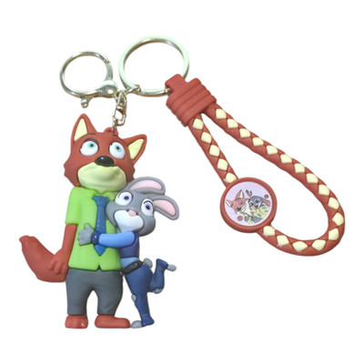 Judy Hopps and Nick Wilde Keychain Zootopia Backpack Purse Zipper Charm New
