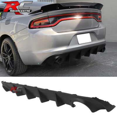 Fits 15-23 Dodge Charger Base SXT Rear Bumper Lip Diffuser PP Matte Black