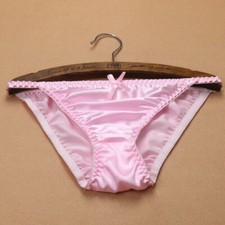 Women 100 Silk Panties String Bikinis Bow Cute Underwear Knickers Bottoms