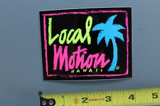 LOCAL MOTION Hawaii Surf Neon Pink Blue Yellow 80's LM2 Vintage Surfing STICKER