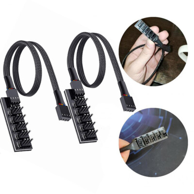 1 Buchse to 5 Port Stecker 4 Pin PWM PC CPU Hub Fan Splitter Power Cable Adapter
