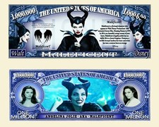 OUR ANGELINA JOLIE AS MALEFICENT MILLION DOLLAR BILL (25 Bills)