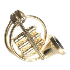 Miniature Collectible Brass French Horn  3 Pieces