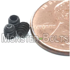 #4-40 x 1/8" - Qty 20 - Socket Set / Grub Screws Cup Point - Black Alloy Steel